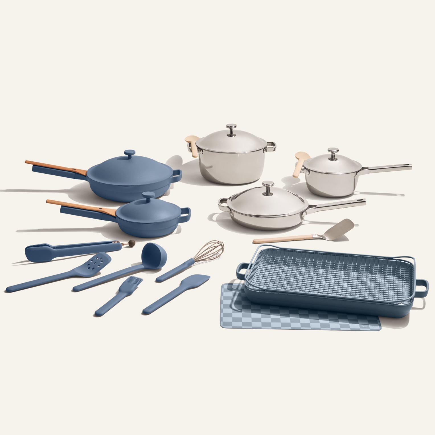 our-place-ProductThumbnail-ChefSet25Piece-TitaniumPerfectPot-TitaniumAlwayPan-TitaniumMiniPerfectPot-Chrome-LargeAlwaysPan-MiniAlwaysPan-BakersTrio-BlueSalt.jpg