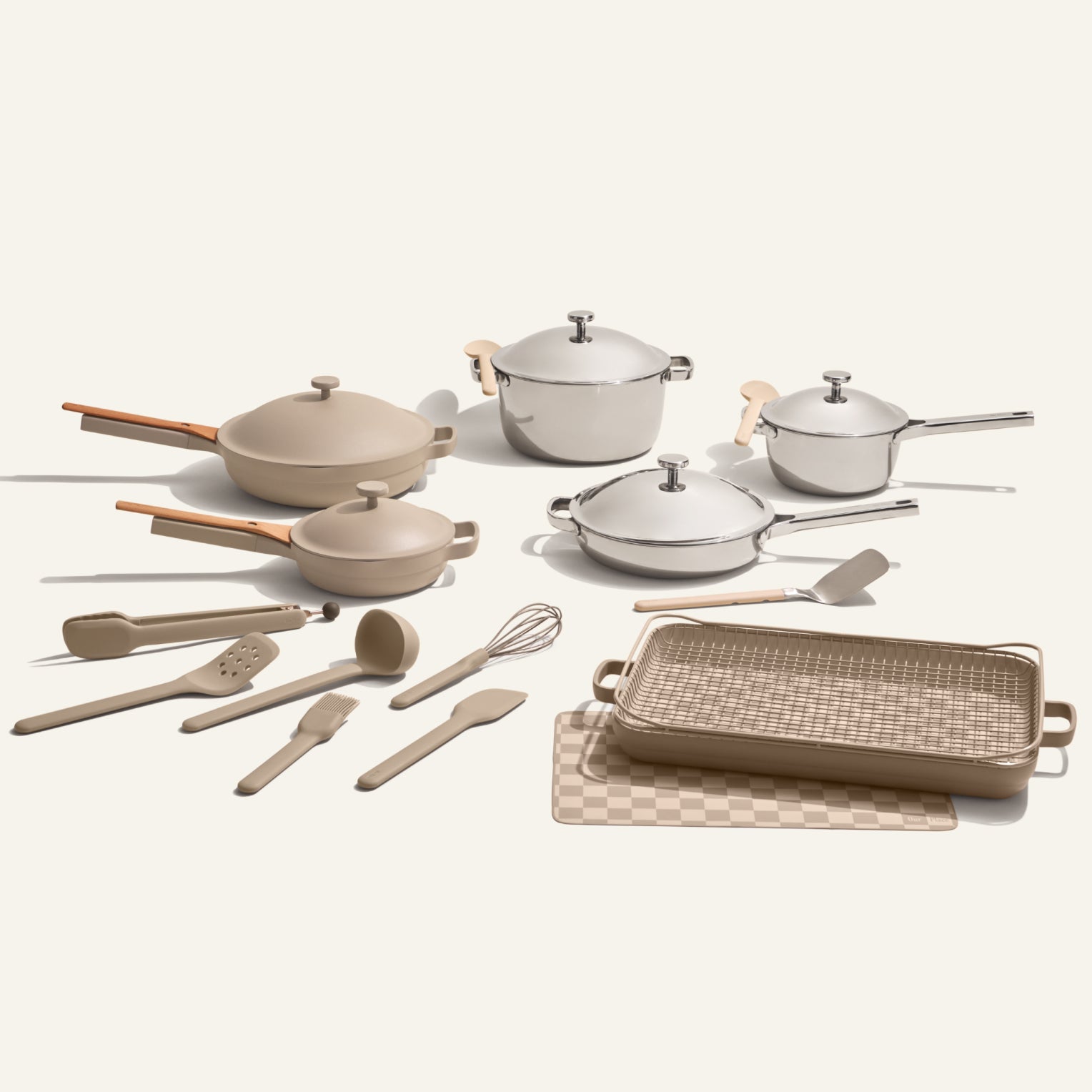 our-place-ProductThumbnail-ChefSet25Piece-TitaniumPerfectPot-TitaniumAlwayPan-TitaniumMiniPerfectPot-Chrome-LargeAlwaysPan-MiniAlwaysPan-BakersTrio-Steam.jpg